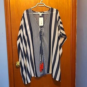 Nautical Bathing Suit Coverup - Kimono